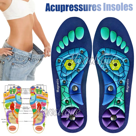Experience Ultimate Comfort with Magnetic Sports Shoe Insoles - Orthopedic Inserts for Men and Women with Arch Support and Massage Features