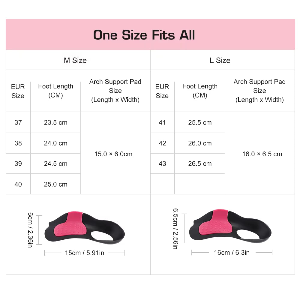 Elevate Your Comfort with Arch Support Inserts - Non-Slip Foot Pads for Flat Feet & Fallen Arches, Shock-Absorbing Relief for Plantar Fasciitis