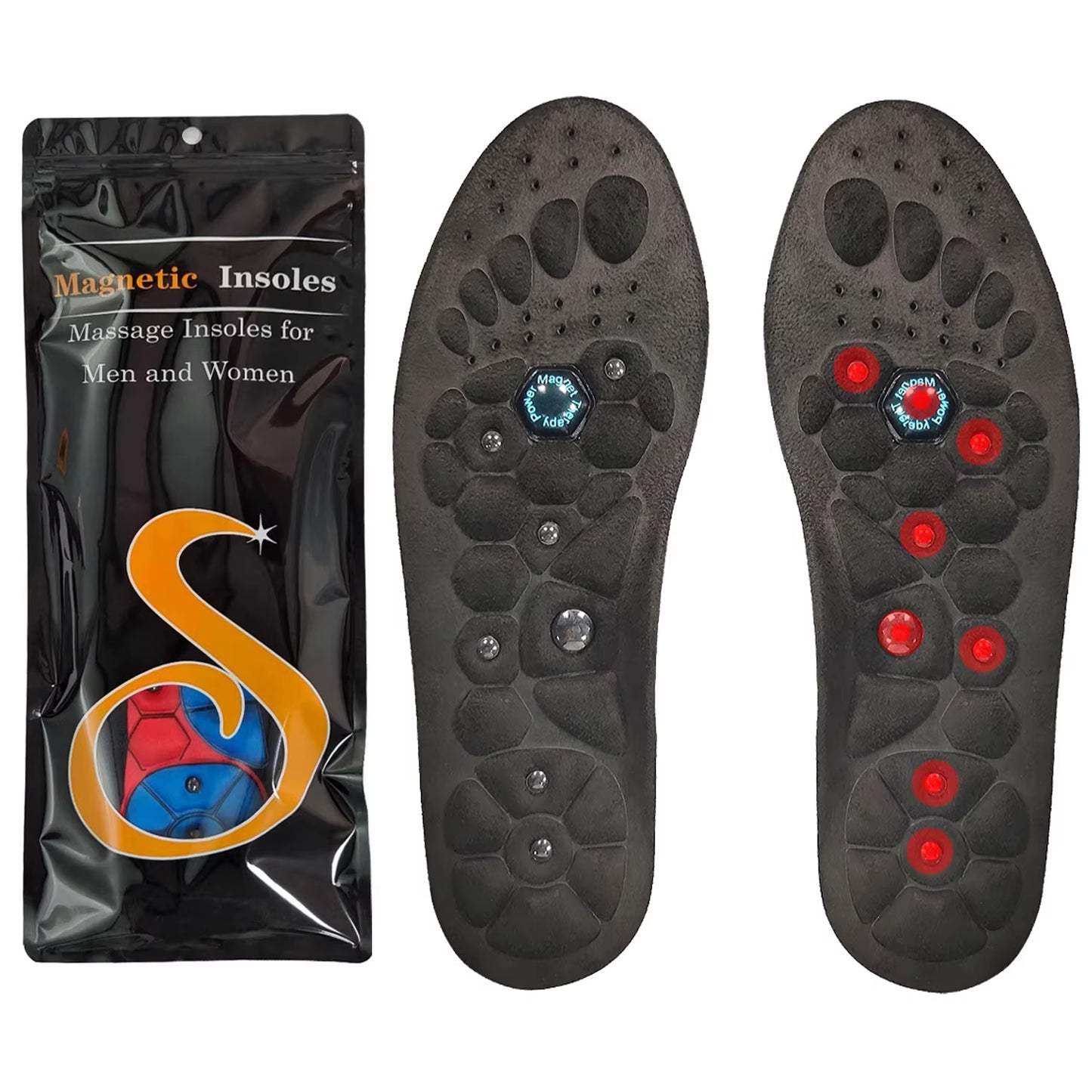 Experience Ultimate Comfort with Magnetic Sports Shoe Insoles - Orthopedic Inserts for Men and Women with Arch Support and Massage Features