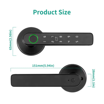 Tuya 5-In-1 Door Lock Smart Home Products Fingerprint Locks Remote Control App Unlock Support Password IC Card Key Unlock