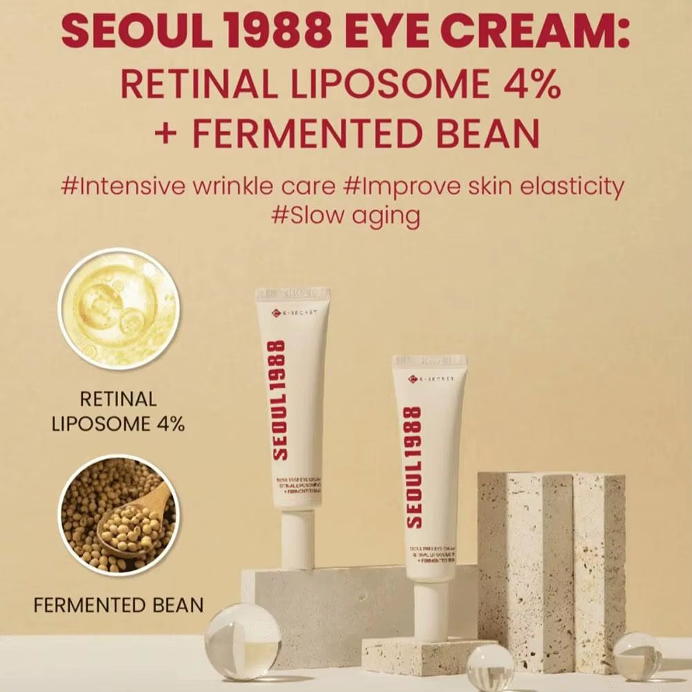 Korean Retinol Eye Cream & Face Serum - Black Ginseng, Niacinamide, Rice, Vitamin C - RODAWA