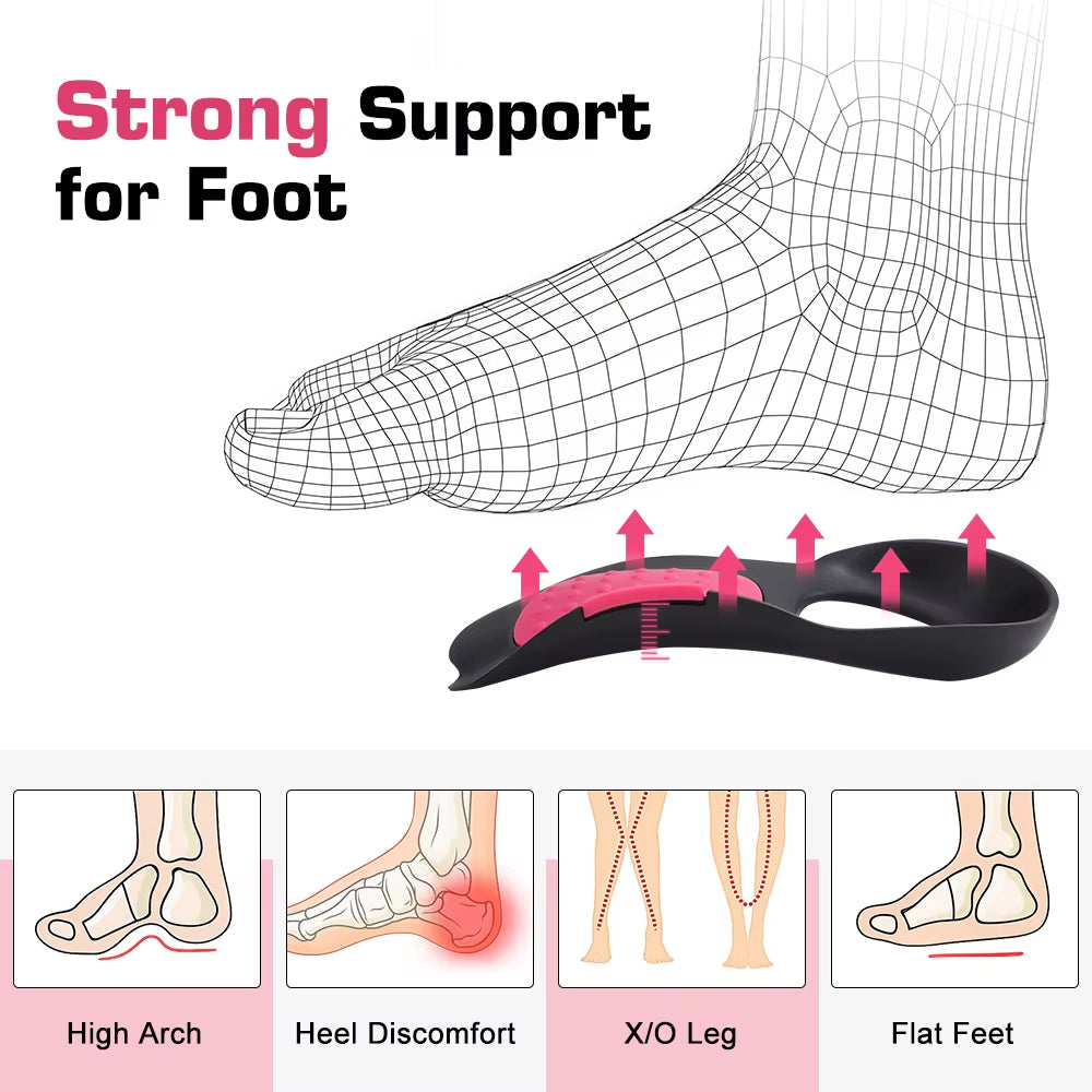 Elevate Your Comfort with Arch Support Inserts - Non-Slip Foot Pads for Flat Feet & Fallen Arches, Shock-Absorbing Relief for Plantar Fasciitis