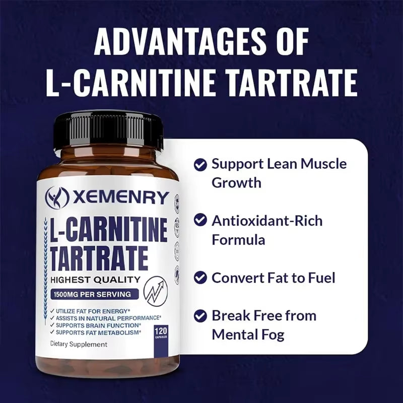 L-Carnitine - Fat Burning, Memory Enhancement, Muscle Growth, Weight and Body Management, Non-Gmo