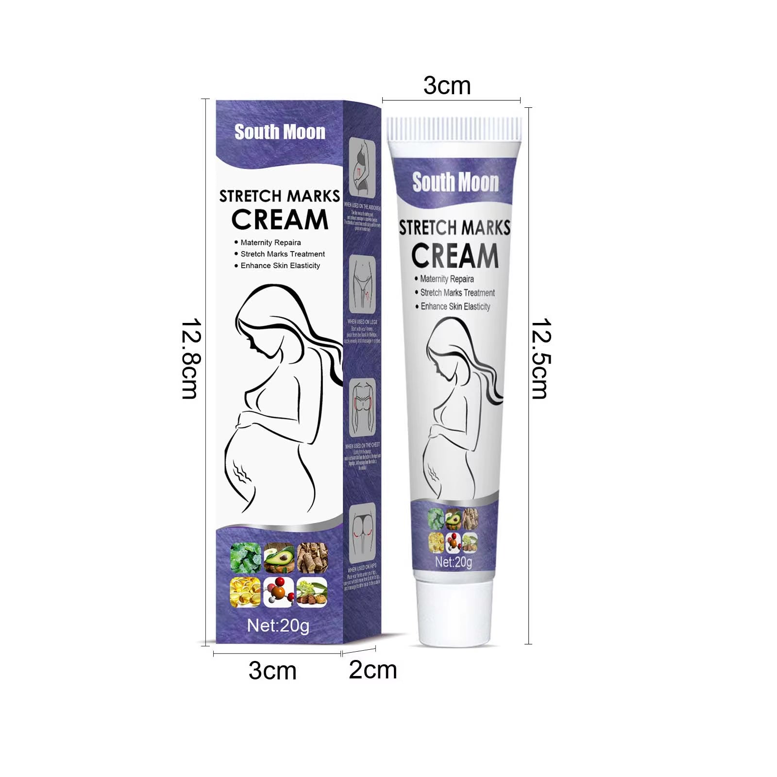 Remove Pregnancy Stretch Marks Cream Improves Elasticity Fade Growth Lines Smoothing Nourishing Moisturizing Firming Skin Care