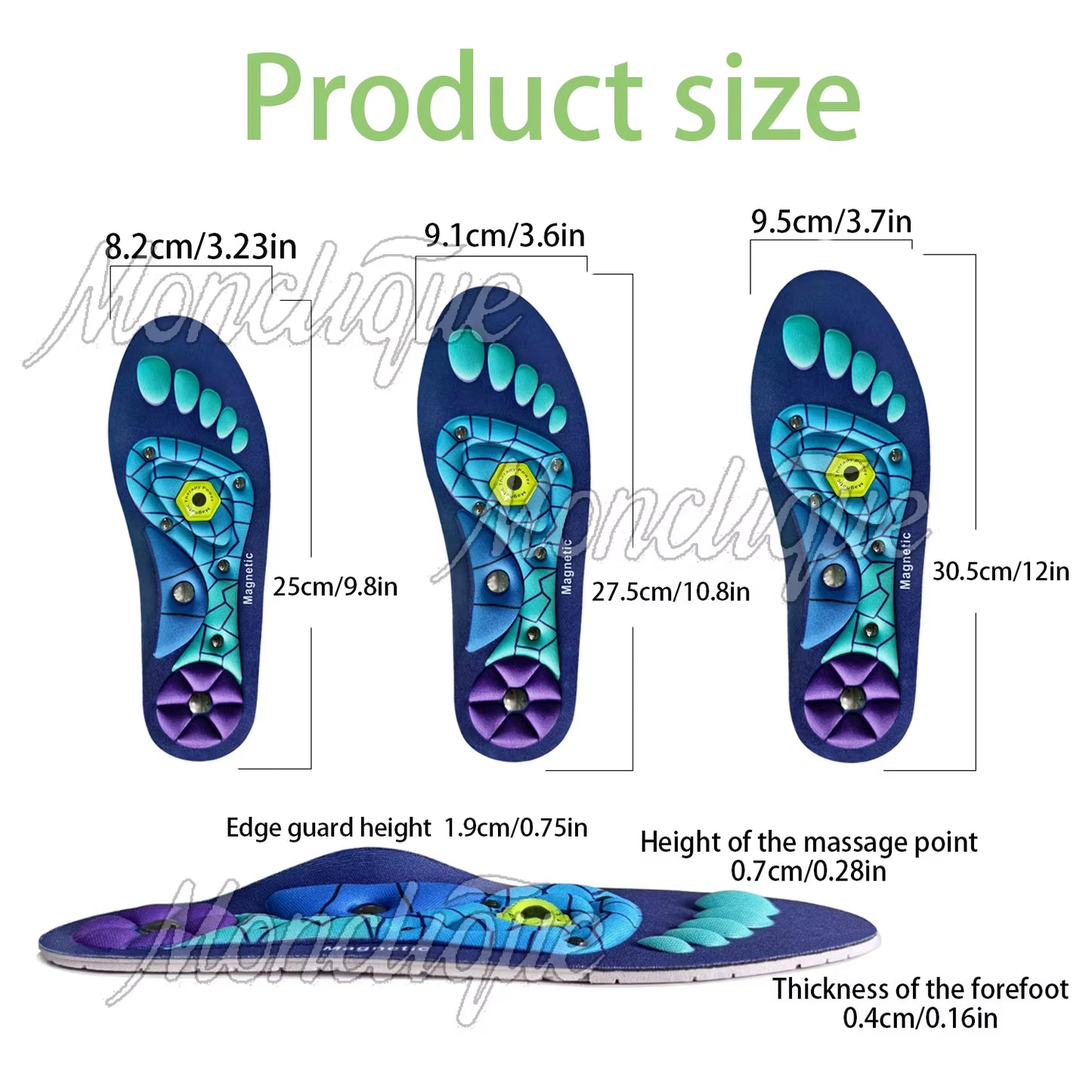 Experience Ultimate Comfort with Magnetic Sports Shoe Insoles - Orthopedic Inserts for Men and Women with Arch Support and Massage Features