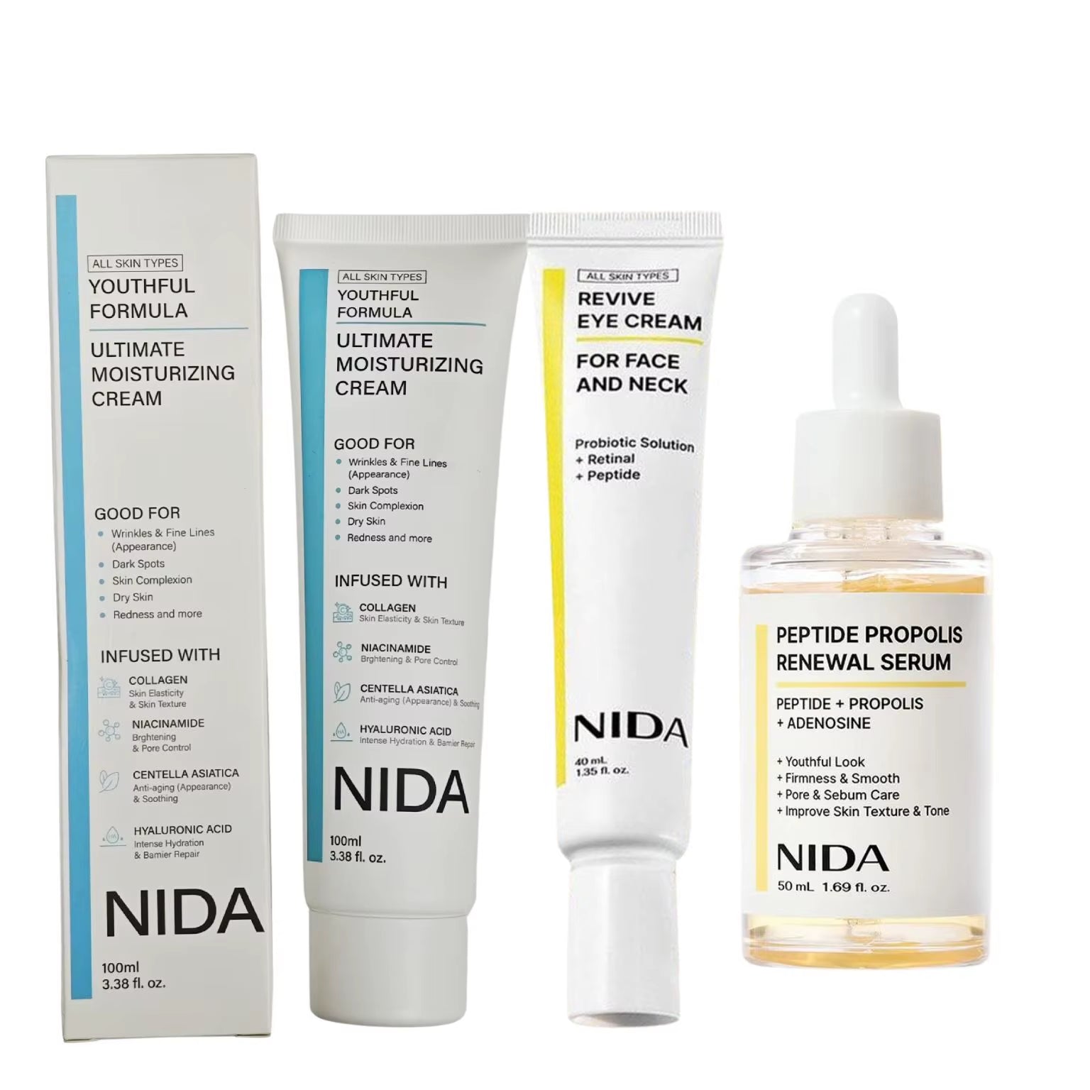 NIDA Retinol Diminishing Fine Lines Eye Cream Daily Moisturizing Nourishing Face Cream Repairs Skin Barrier Propolis Essence