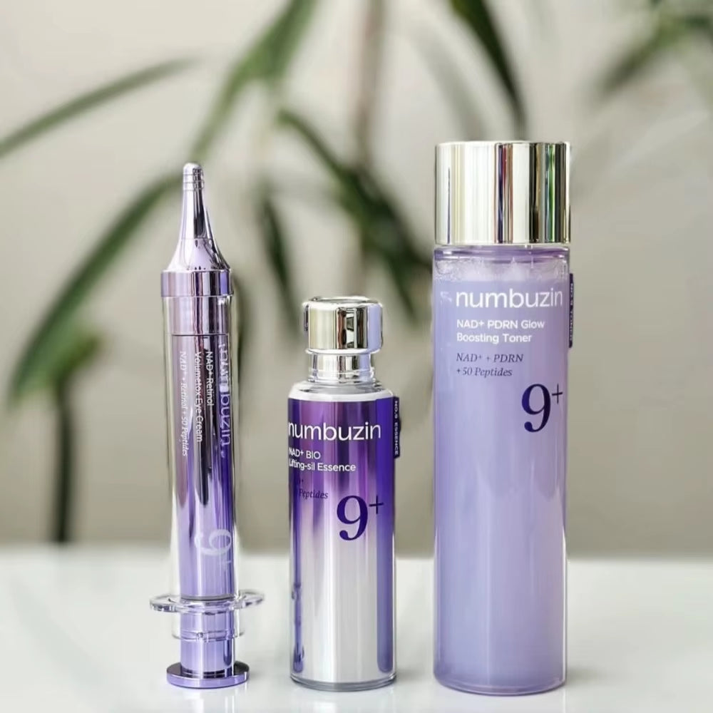 Numbuzin Original Care Set No.9+ NAD BIO Lifting Sil Essence Time Reversing Retinol Volumetox Eye Cream PDRN Giow Boosting Toner