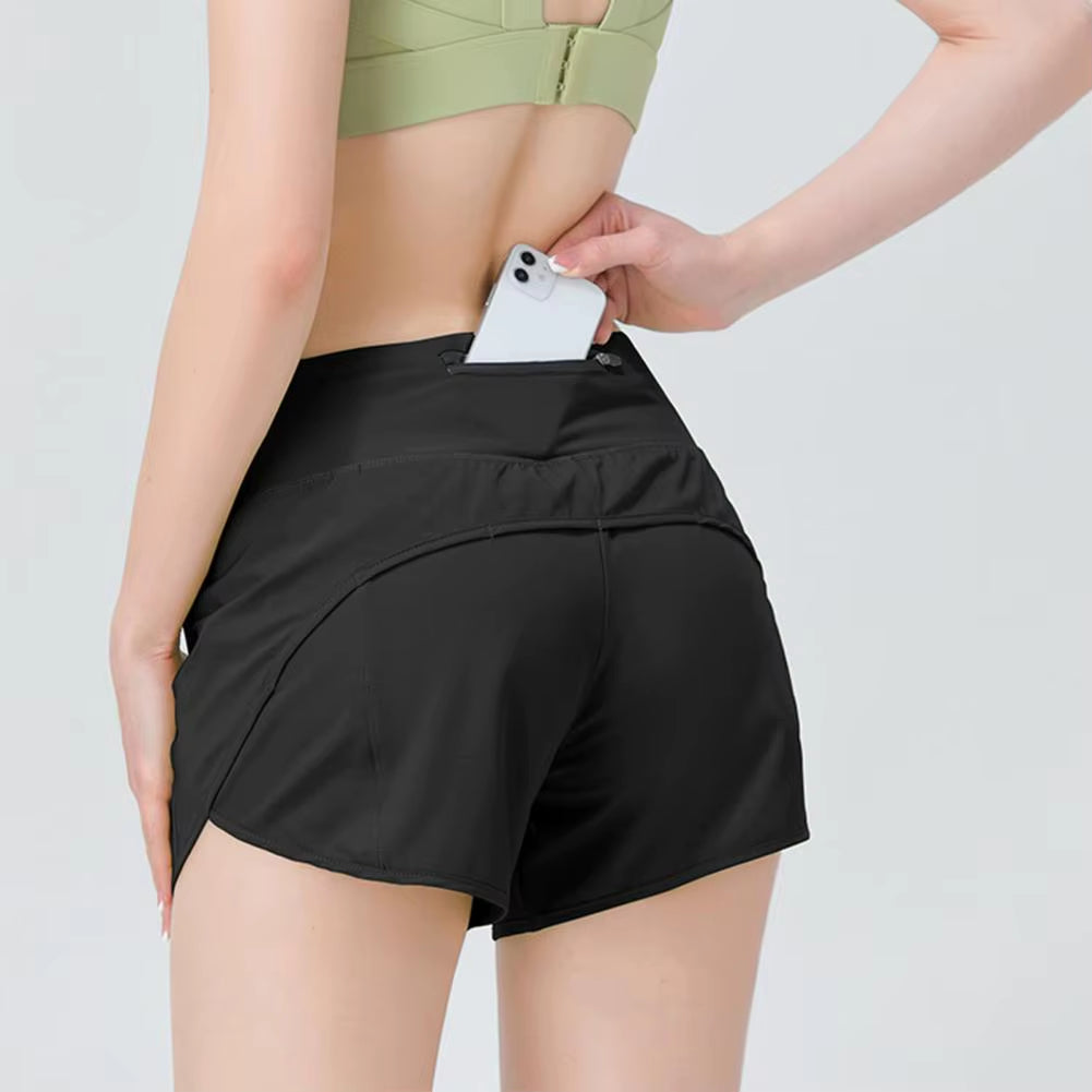 High Waist Breathable Nude Running Shorts Women'S Hip Lifting Tight Yoga Pants Training Quick Dry Fitness Sports Shorts