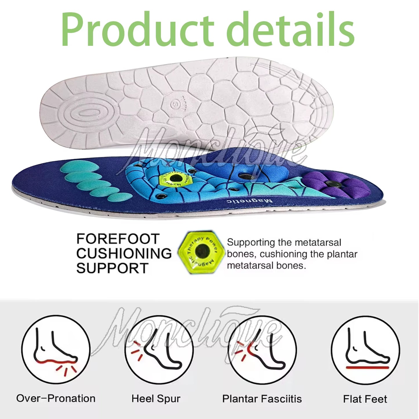 Experience Ultimate Comfort with Magnetic Sports Shoe Insoles - Orthopedic Inserts for Men and Women with Arch Support and Massage Features