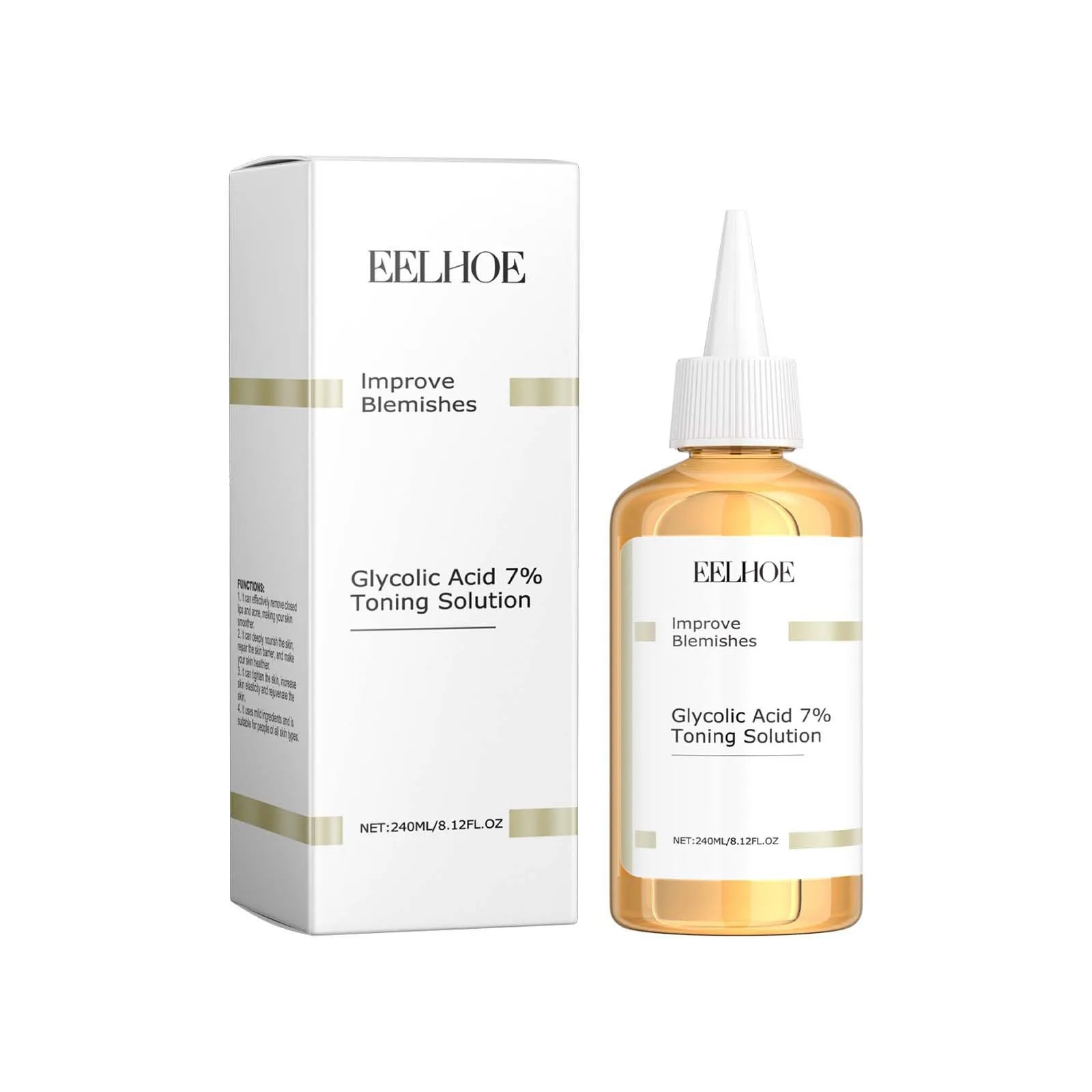 Glycolic Acid 7% Toning Face Firming Skin Shrink Pores Glow Facial Oil-Control Relieve Dry Skin Care Acid Toner 240Ml