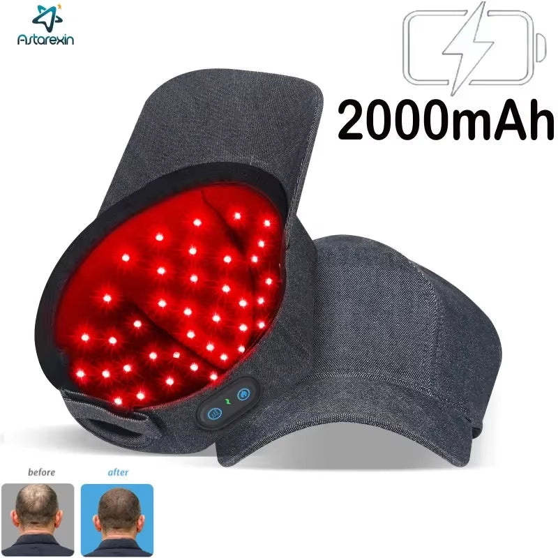 Hair Growth Cap Rechargeable 2000Mah LED Health Light Device anti Hair Loss Anxiety Stress Reduce Migraine Scalp Relax Massager