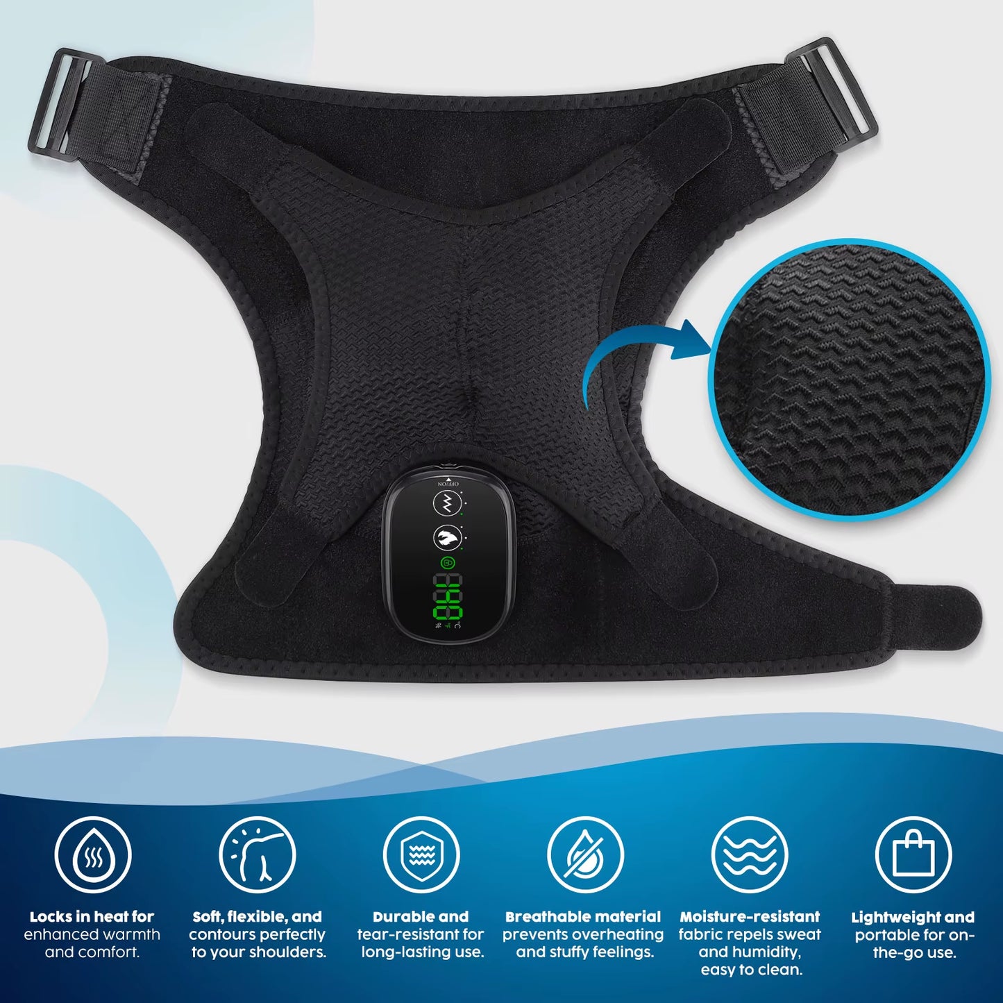 Experience Ultimate Comfort with the 3-In-1 Heated Vibration Massager for Knee, Shoulder, and Elbow - Featuring 3 Heat Levels and 3 Vibration Modes with a Non-Slip Wrap Design