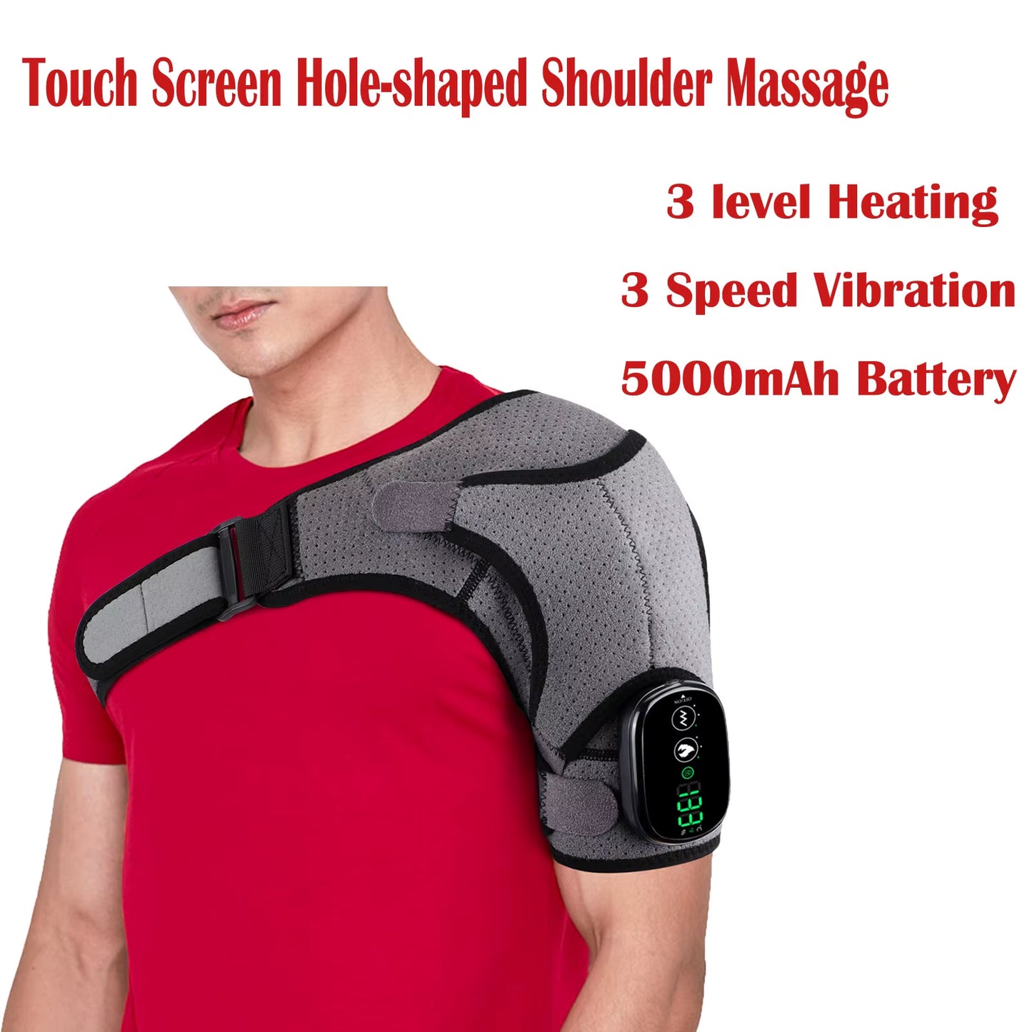 Experience Ultimate Comfort with the 3-In-1 Heated Vibration Massager for Knee, Shoulder, and Elbow - Featuring 3 Heat Levels and 3 Vibration Modes with a Non-Slip Wrap Design