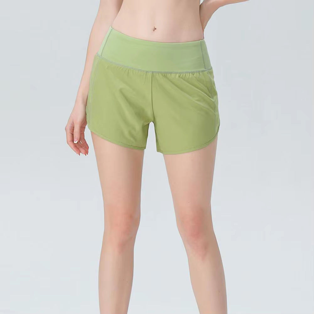 High Waist Breathable Nude Running Shorts Women'S Hip Lifting Tight Yoga Pants Training Quick Dry Fitness Sports Shorts