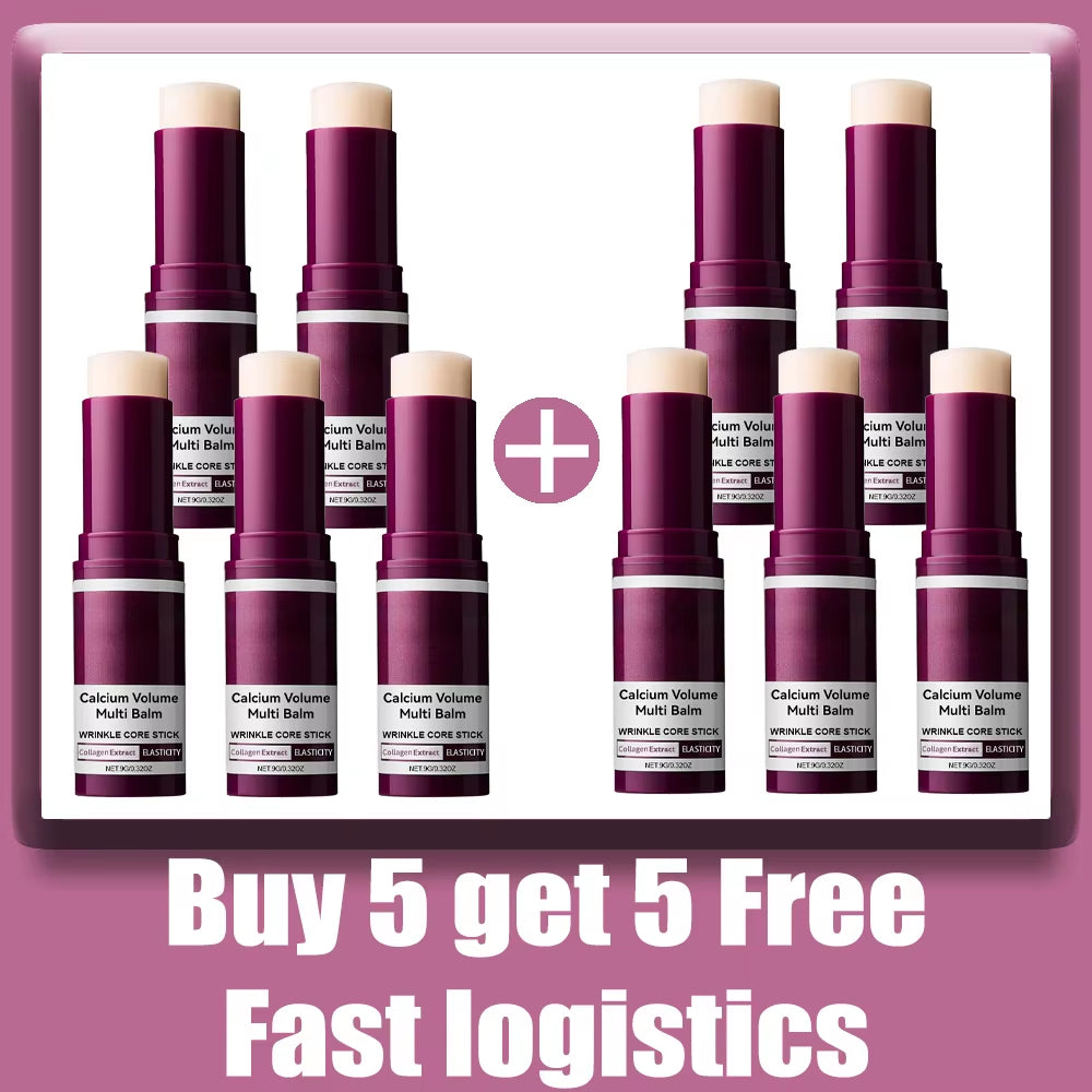 Calcium Volume Multi Balm Korean Skincare Stick,Face & Eye Cream,Collagen Deep Moisturizing Anti-Wrinkle,Suitable for Pre Makeup