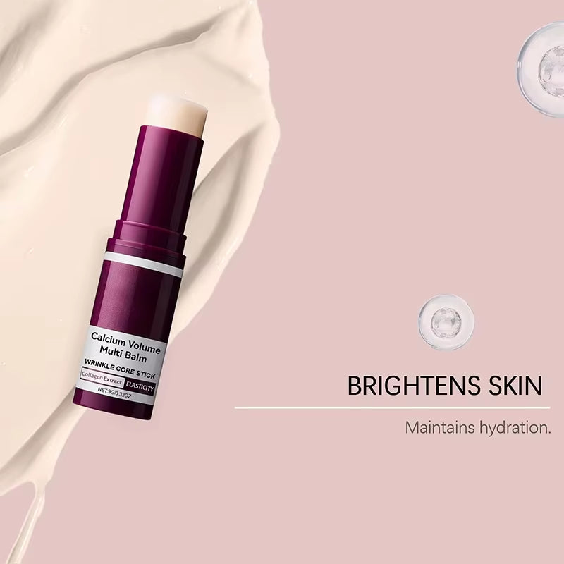 Calcium Volume Multi Balm Korean Skincare Stick,Face & Eye Cream,Collagen Deep Moisturizing Anti-Wrinkle,Suitable for Pre Makeup