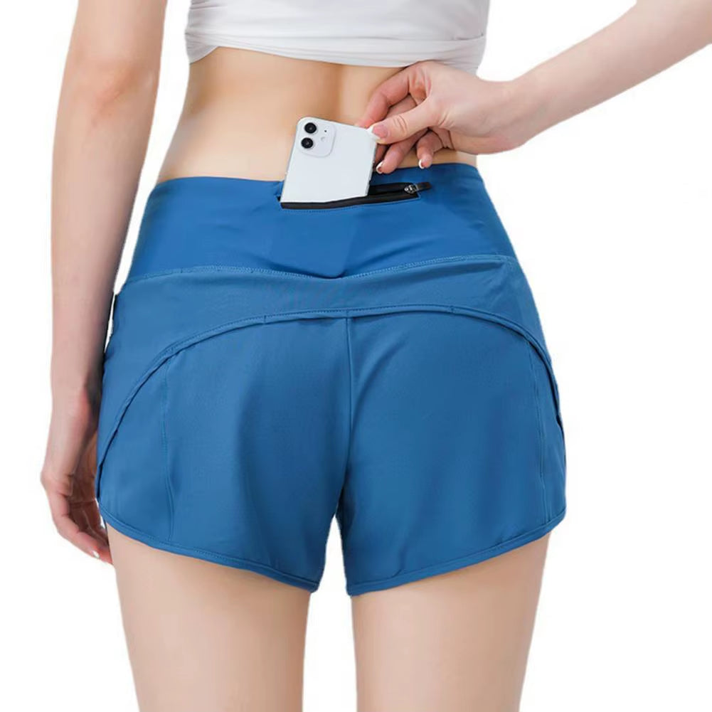 High Waist Breathable Nude Running Shorts Women'S Hip Lifting Tight Yoga Pants Training Quick Dry Fitness Sports Shorts