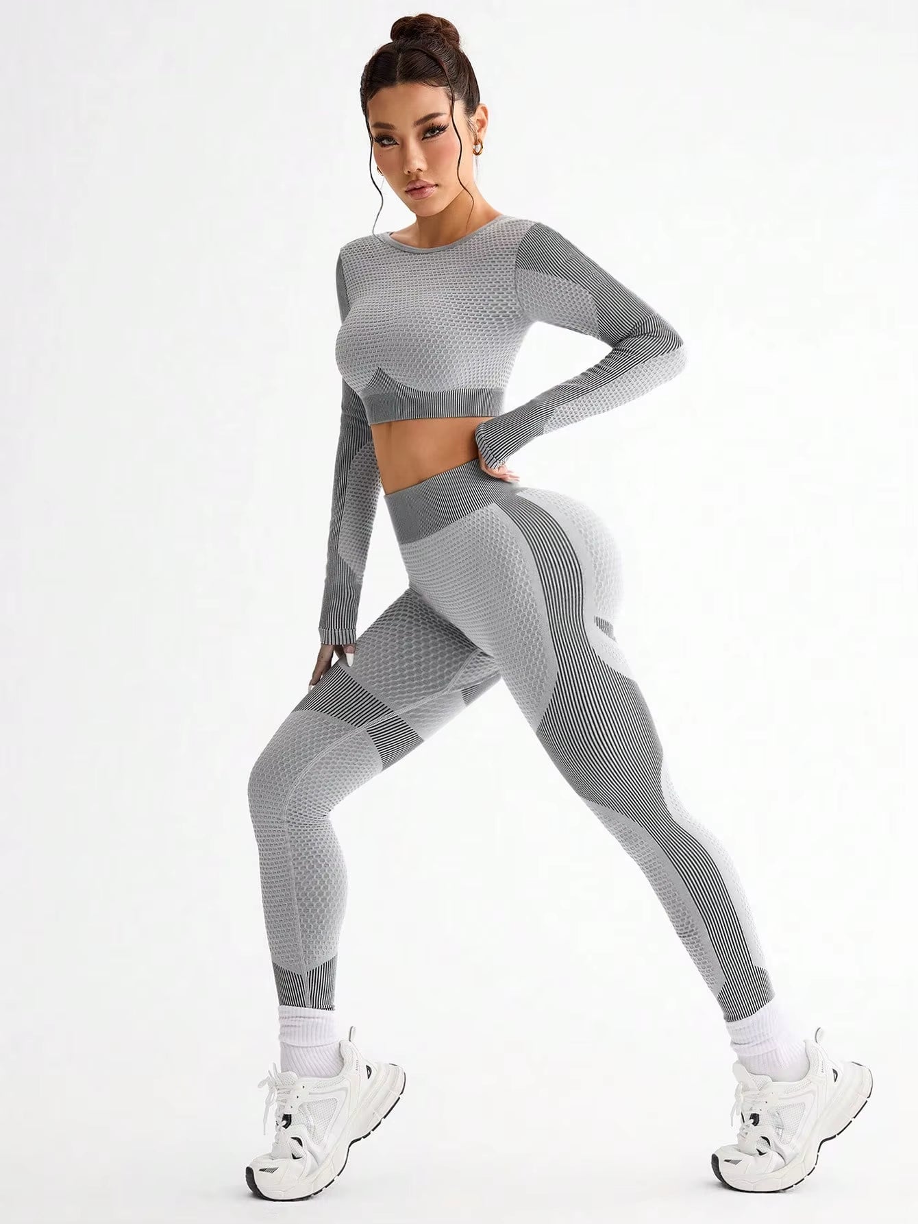 2Pcs Hot-Selling New Sports Tight Running Breathable Seamless Yoga Suit Women'S Outdoor Fitness Suit Women'S