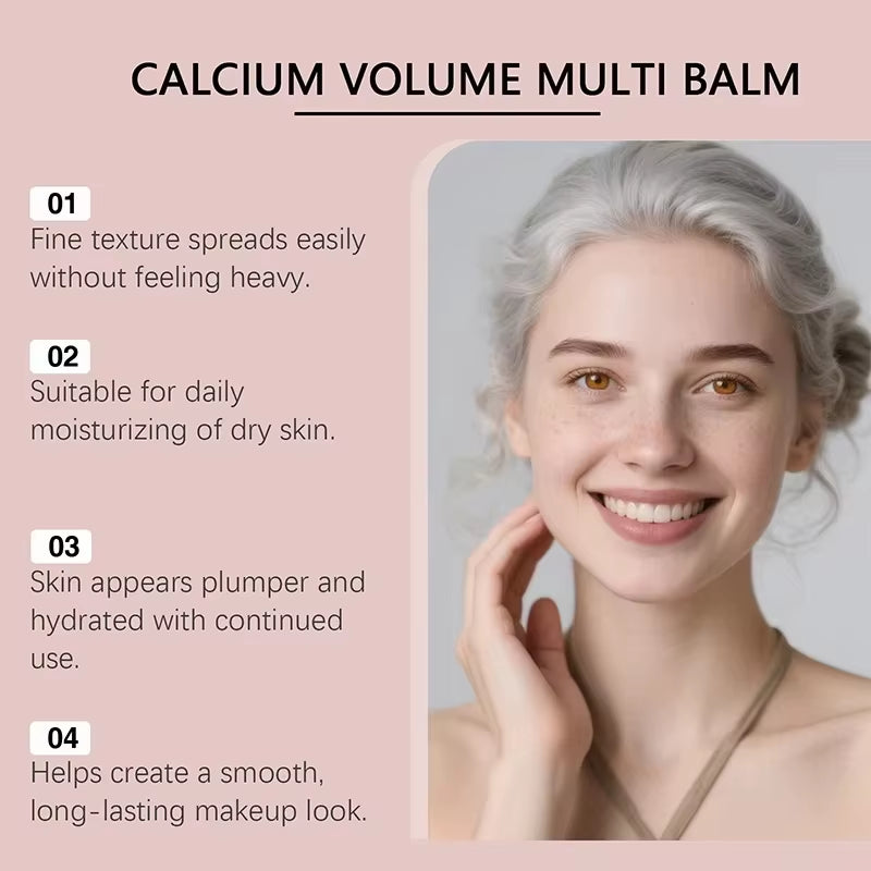 Calcium Volume Multi Balm Korean Skincare Stick,Face & Eye Cream,Collagen Deep Moisturizing Anti-Wrinkle,Suitable for Pre Makeup