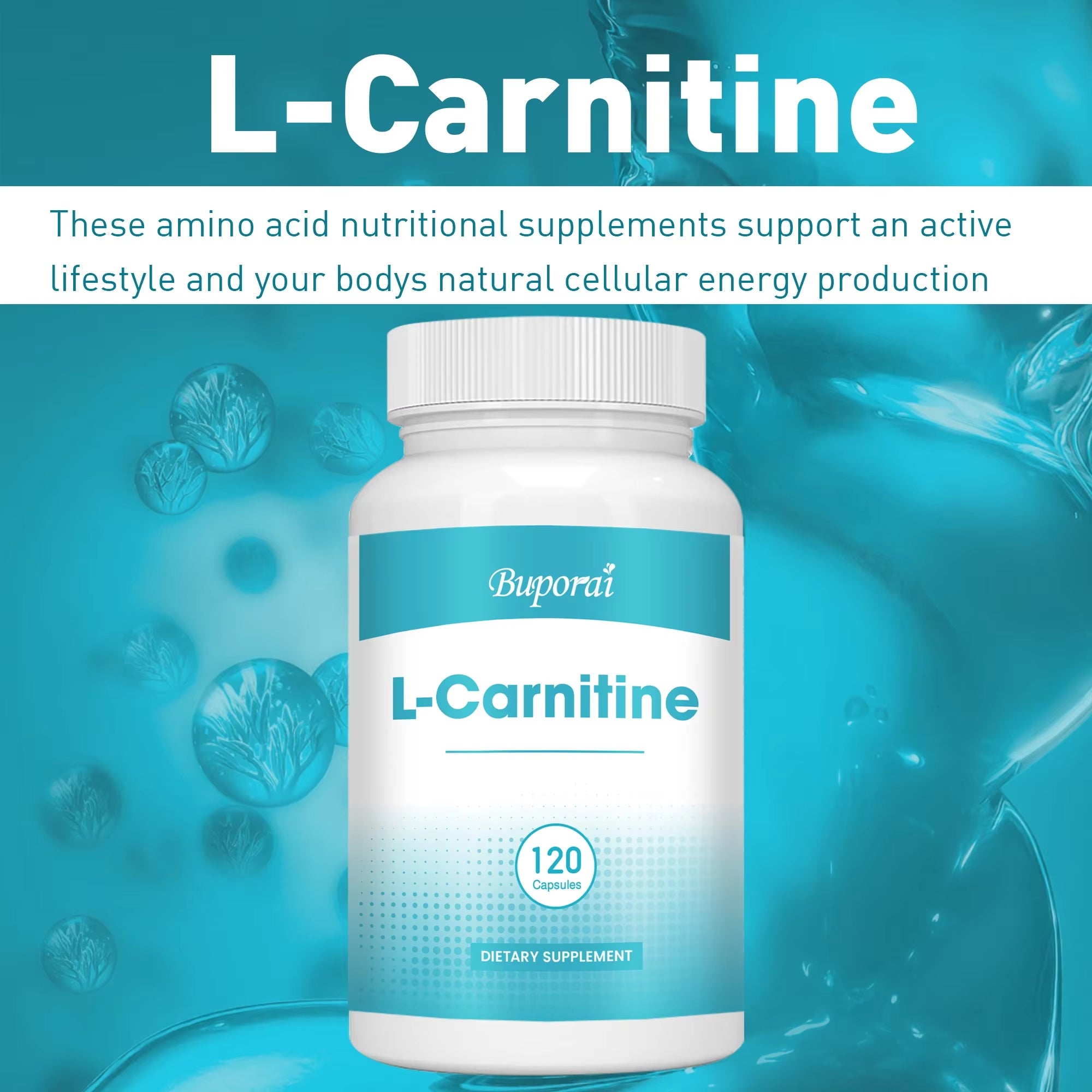 L-Carnitine - Burner Fat, Support Energy, Grow Muscles, Promote Metabolism, Improves Memory and Concentration - 120 Capsules