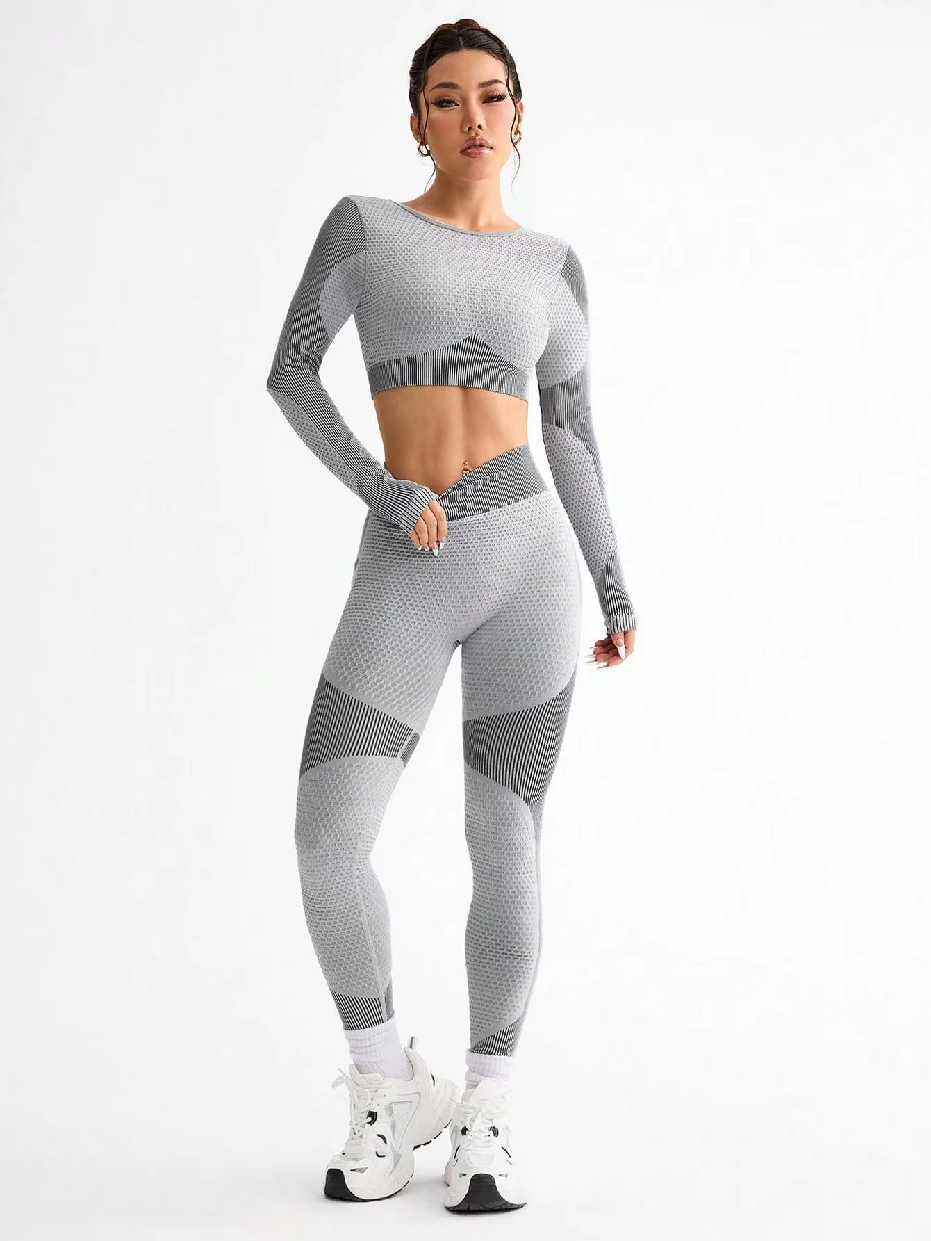 2Pcs Hot-Selling New Sports Tight Running Breathable Seamless Yoga Suit Women'S Outdoor Fitness Suit Women'S